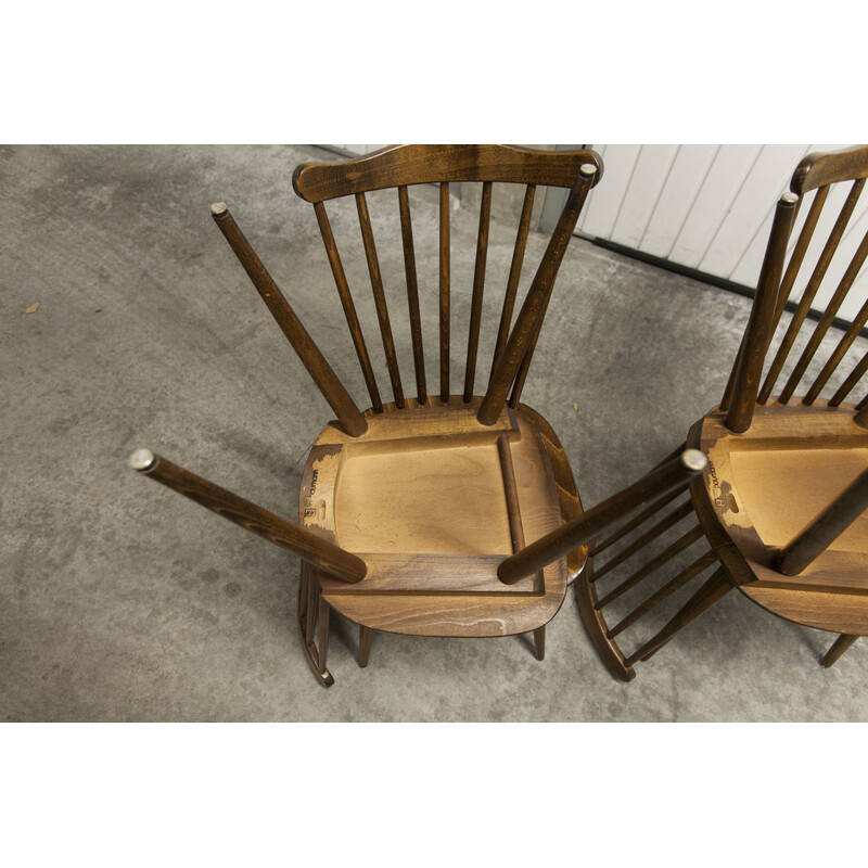 Lot de 4 chaises scandinaves vintage Menuet de Baumann, 1980