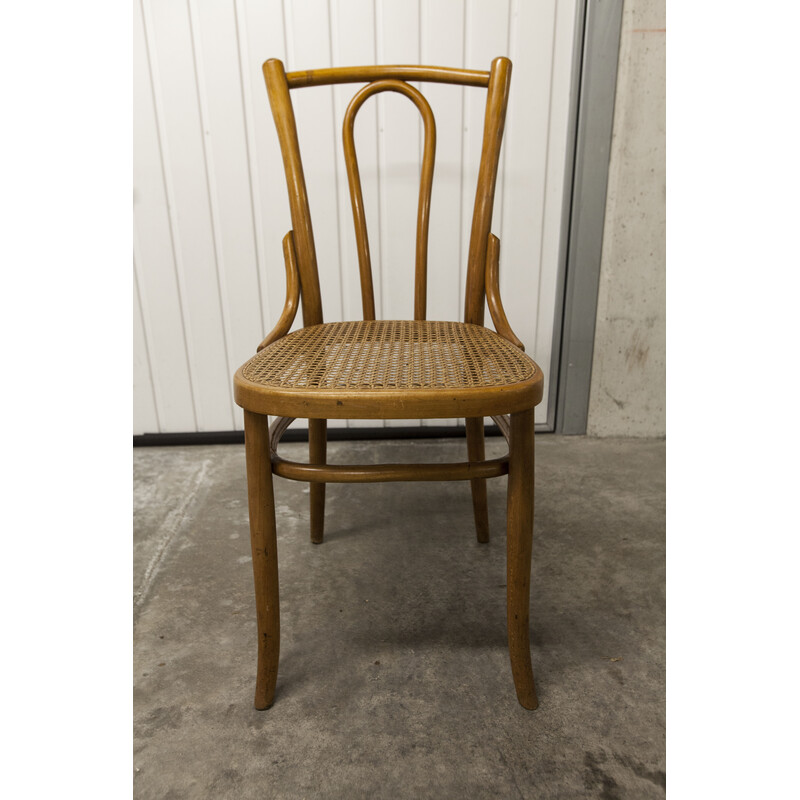 Pair of vintage bent beechwood bistro chairs by Baumann, 1903-1930