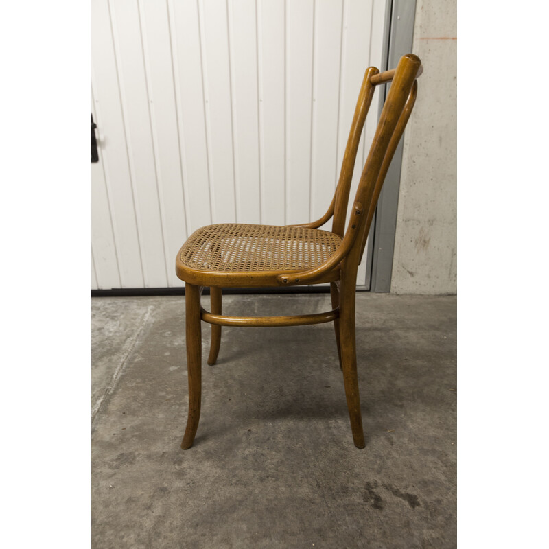 Pair of vintage bent beechwood bistro chairs by Baumann, 1903-1930