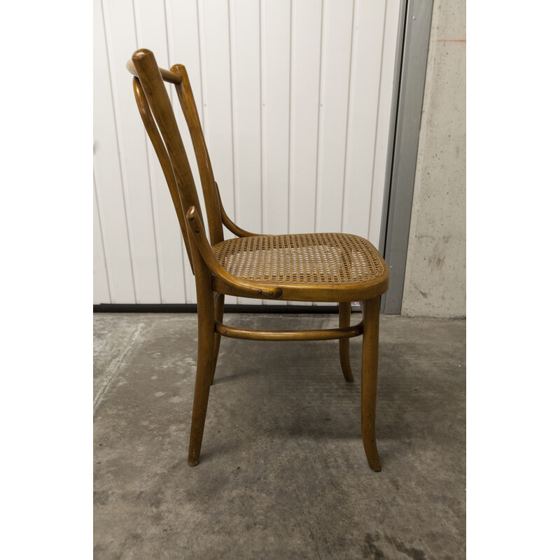 Pareja de sillas de bistro vintage de haya curvada de Baumann, 1903-1930