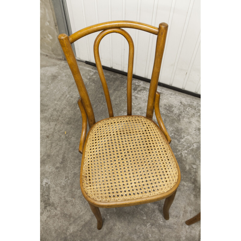 Pair of vintage bent beechwood bistro chairs by Baumann, 1903-1930
