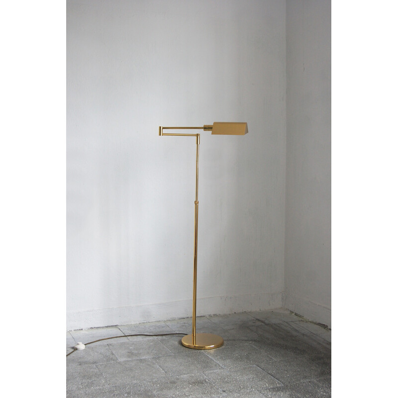 Vintage brass adjustable floor lamp, Italy