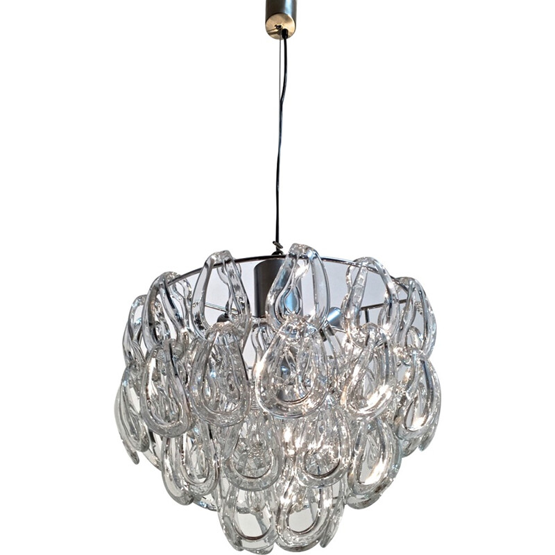 Giogali cristal chandelier by Angelo Mangiarotti for Vistosi - 1960s