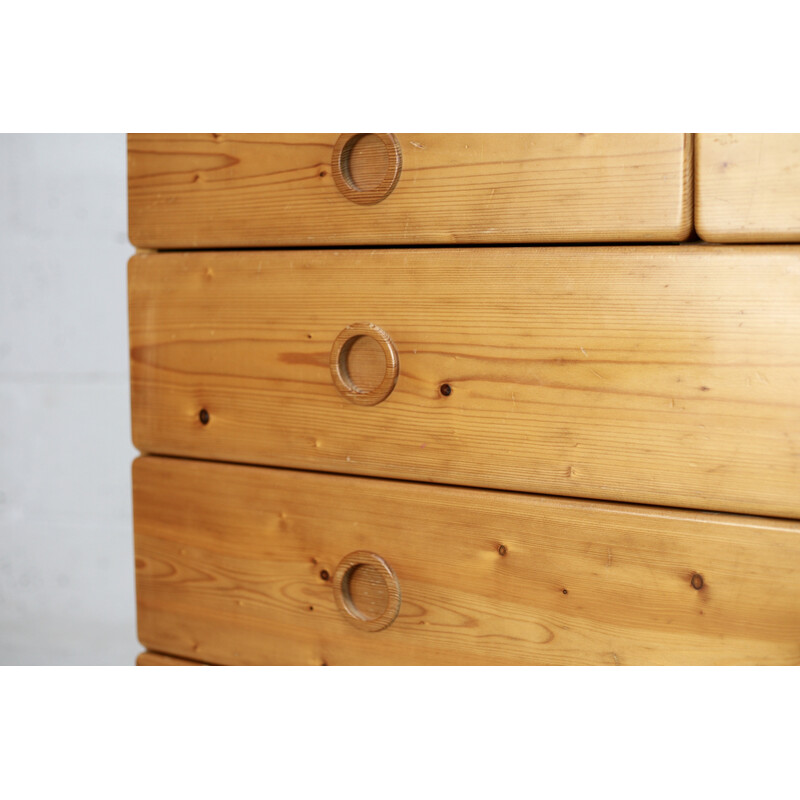 Vintage pine chest of drawers, Charlotte Perriand selection for Les Arcs, France