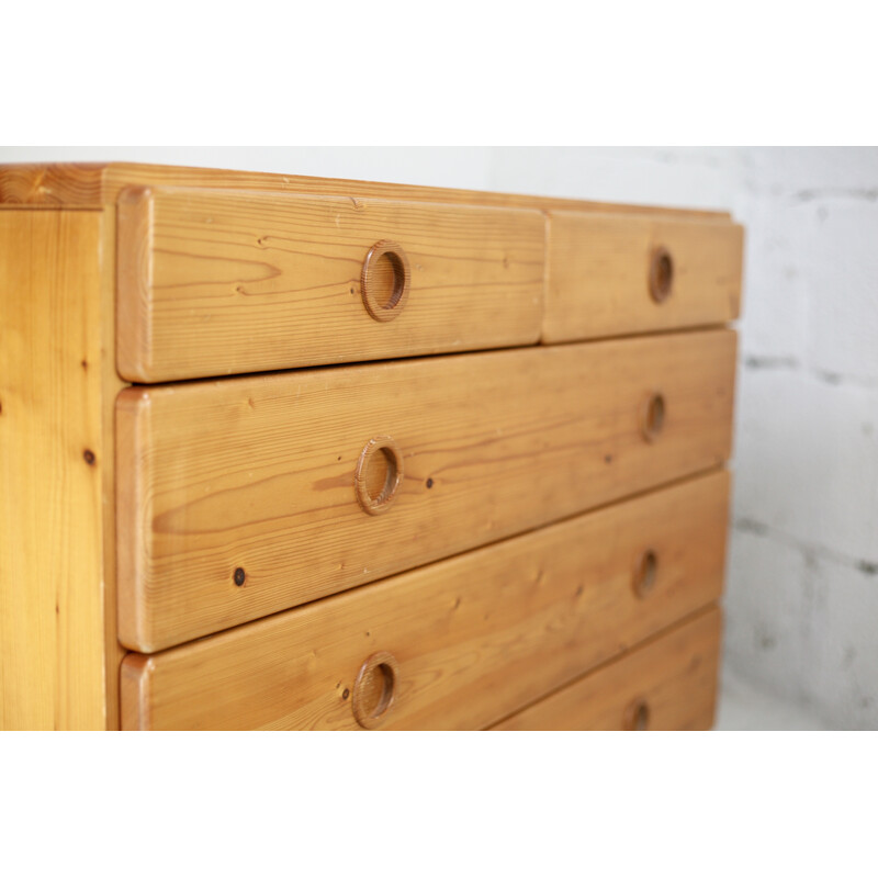 Vintage pine chest of drawers, Charlotte Perriand selection for Les Arcs, France