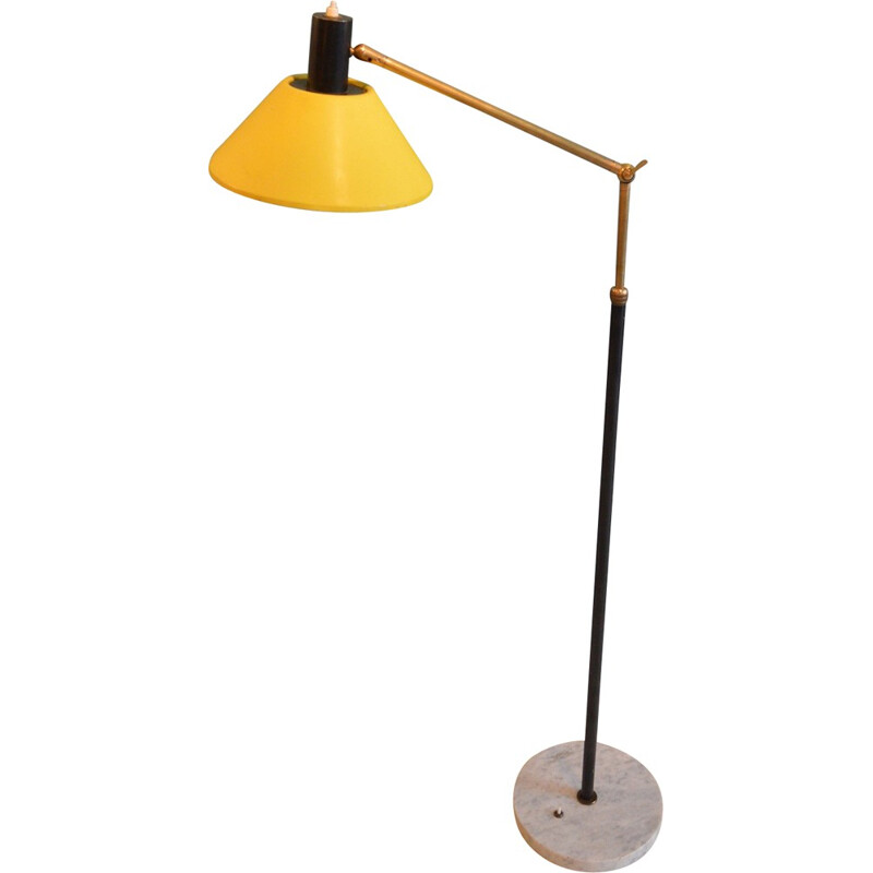 Yellow Stilux floor lamp - 1960s