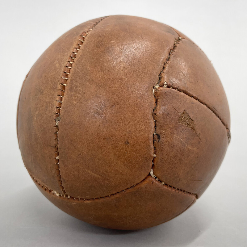 Ballon de médecine vintage en cuire marron, Tchécoslovaquie 1930