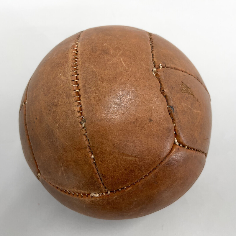 Ballon de médecine vintage en cuire marron, Tchécoslovaquie 1930