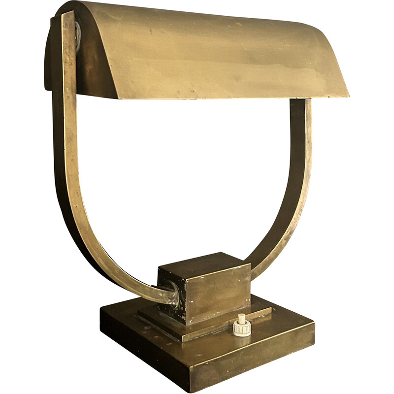 Vintage massief messing lamp, Frankrijk 1930