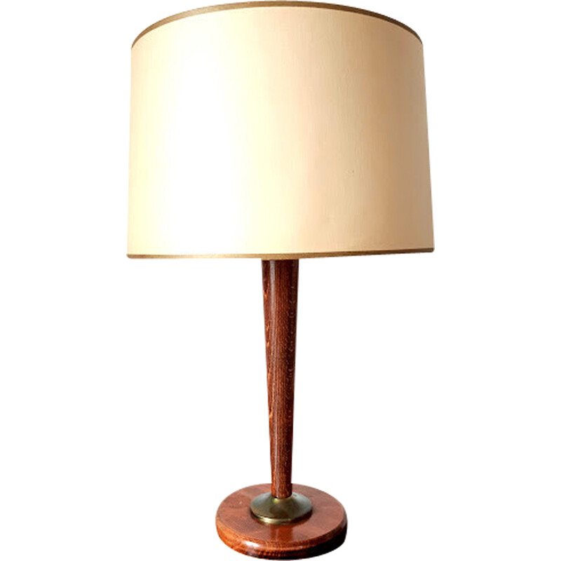 Lampada da tavolo in legno vintage, 1950