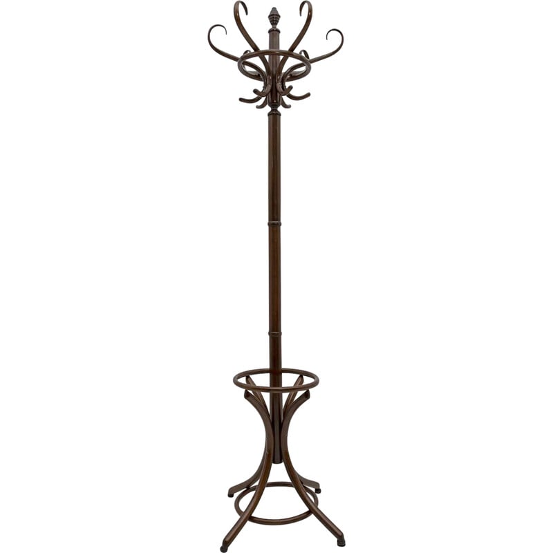 Cintres vintage Art Nouveau avec porte-parapluie par Thonet