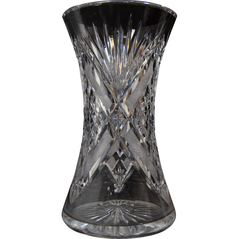 Vintage vase in cut crystal glass, 1960s