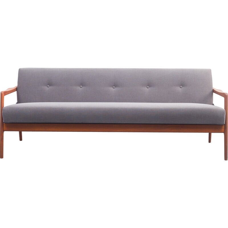 Mid-century teak sofa with fold-out function, 1960s