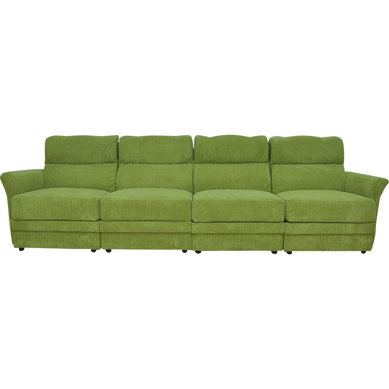 Vintage modular sofa in green velvet, 1970