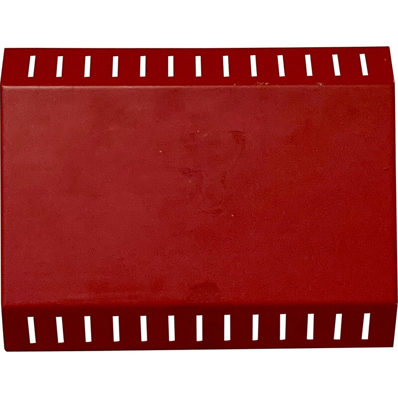 Applique scandinave vintage en métal rouge, 1950