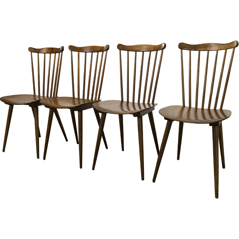 Set van 4 vintage Scandinavische Menuet stoelen van Baumann, 1980