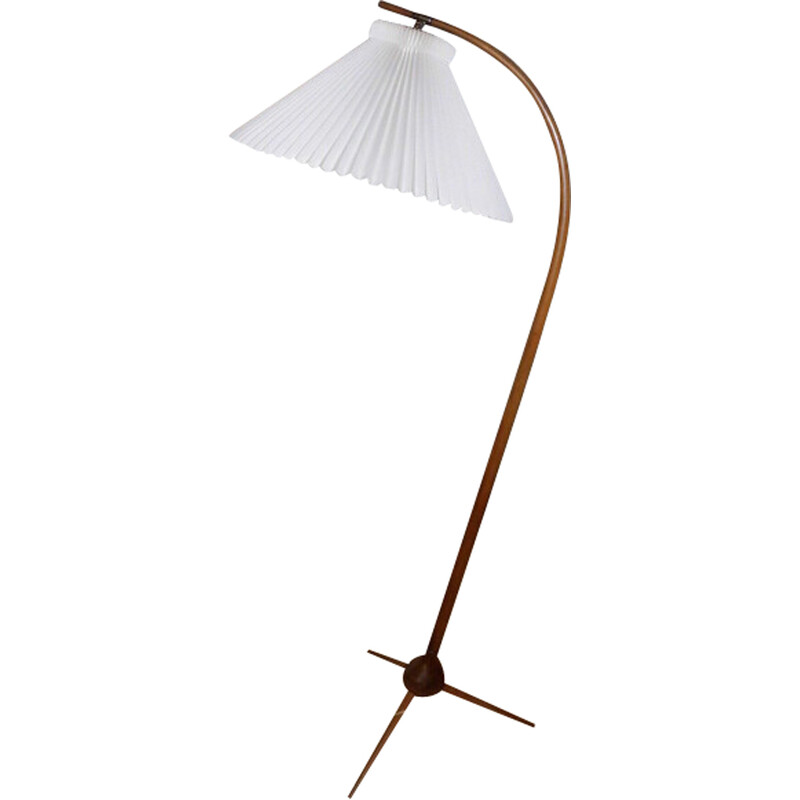 Vintage Bridge floor lamp in beech by Severin Hansen for Haslev Furniture