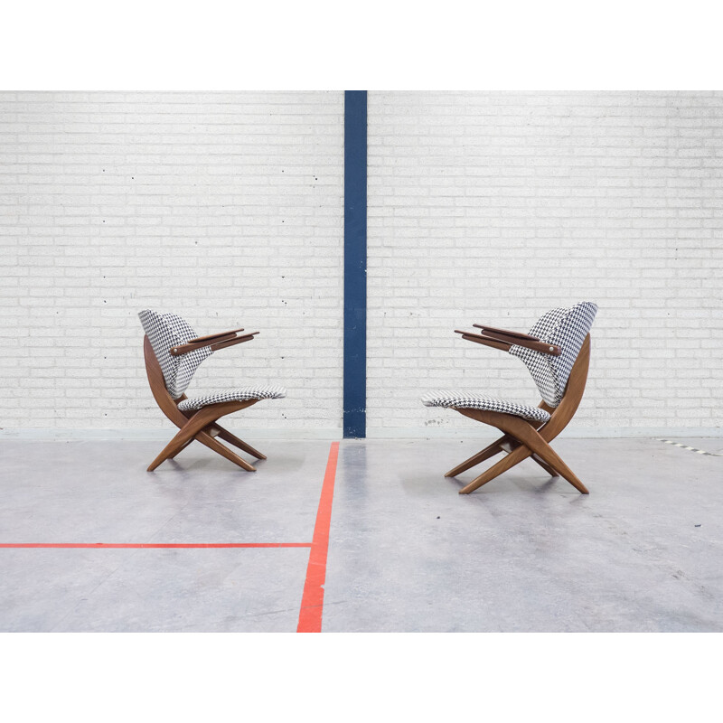 Paire de fauteuils lounge Pelican par Louis van Teeffelen pour Wébé - 1950