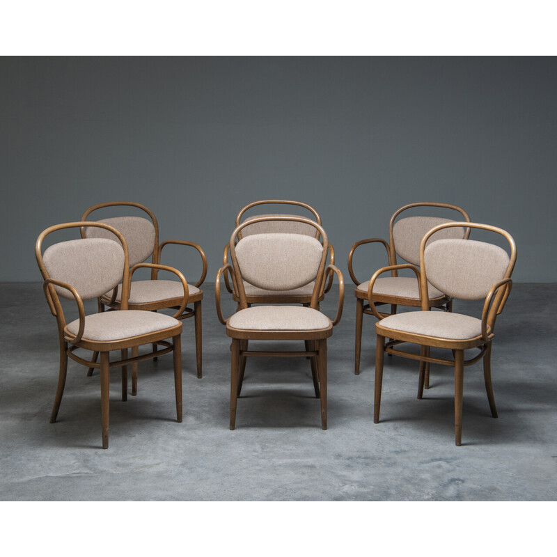 Conjunto de 6 cadeiras "215Pf" vintage de Michael Thonet, Alemanha 1950