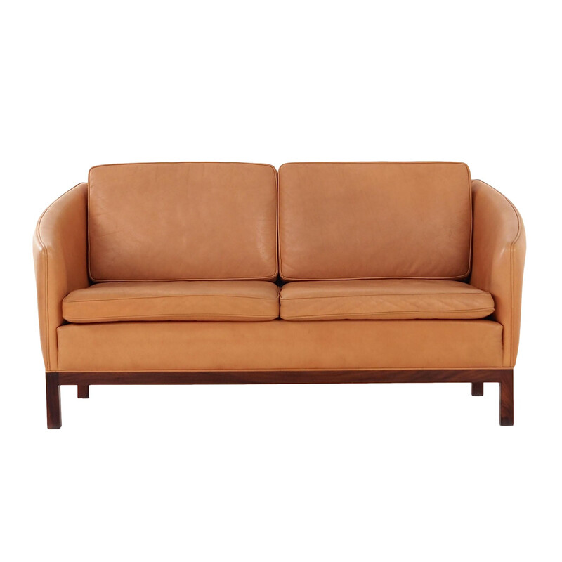 Zweisitziges Sofa aus Leder, 1970er Jahre