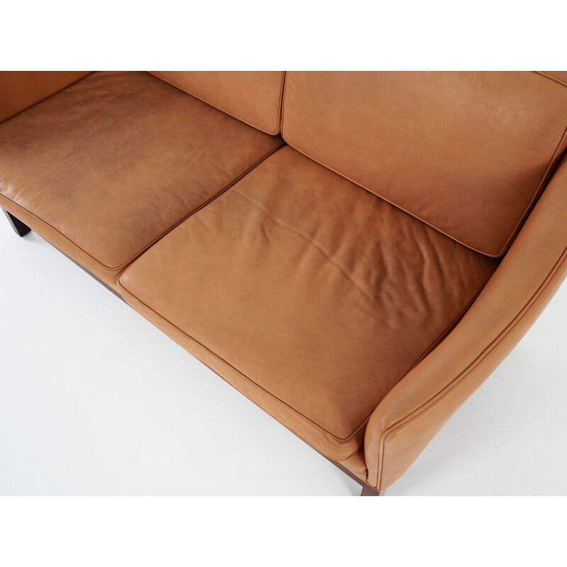 Vintage leather two-seater sofa, 1970s