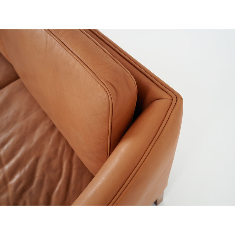 Vintage leather two-seater sofa, 1970s