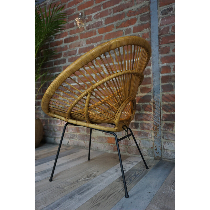 Pair of rattan sun lounge chairs by Janine Abraham - 1950s