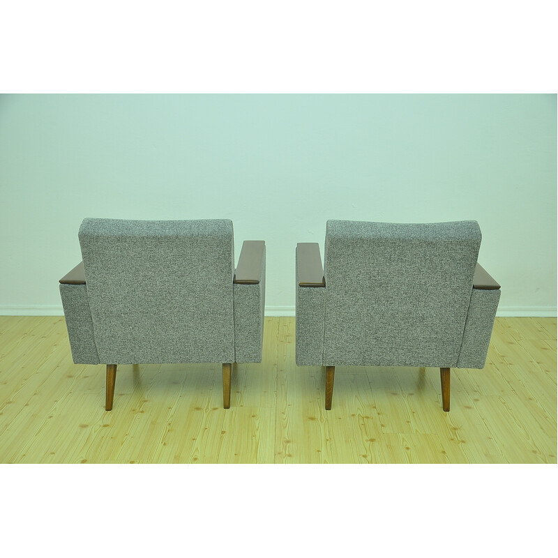 Pair of chenille vintage armchairs, 1960s