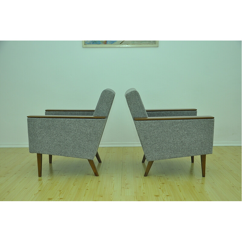Paar chenille vintage fauteuils, 1960