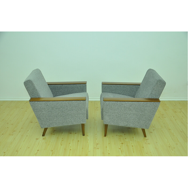 Pair of chenille vintage armchairs, 1960s