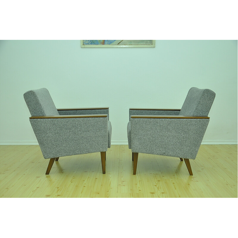 Paar Vintage-Sessel aus Chenille, 1960er Jahre