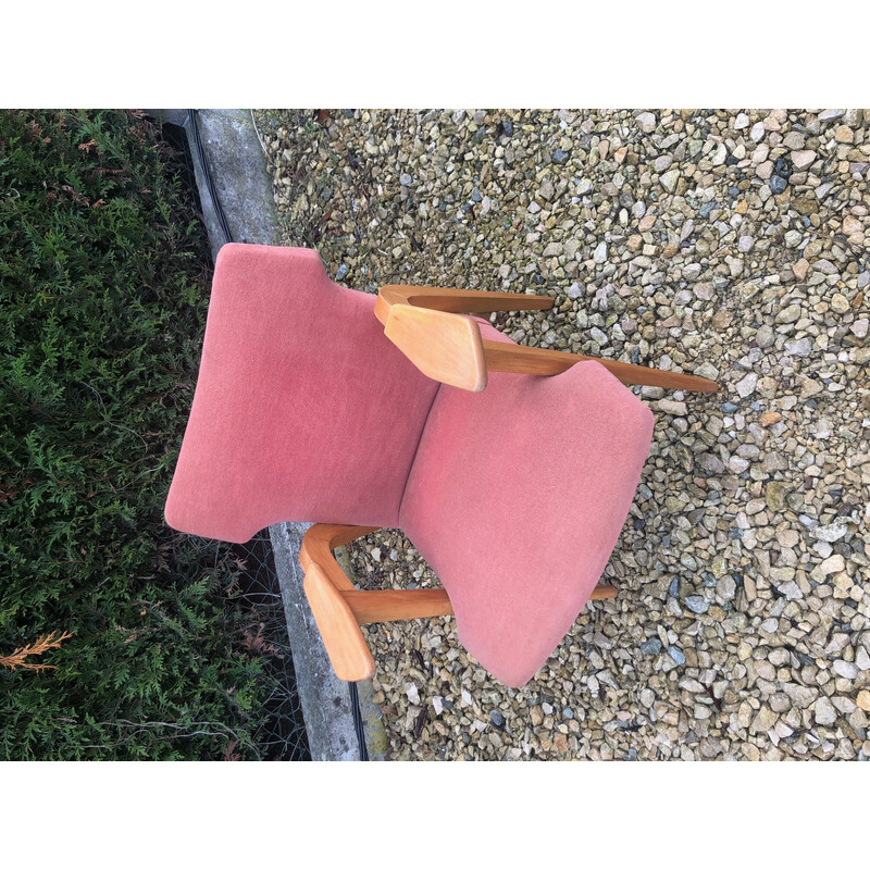 Sillón vintage de madera de Roger Landault, 1950