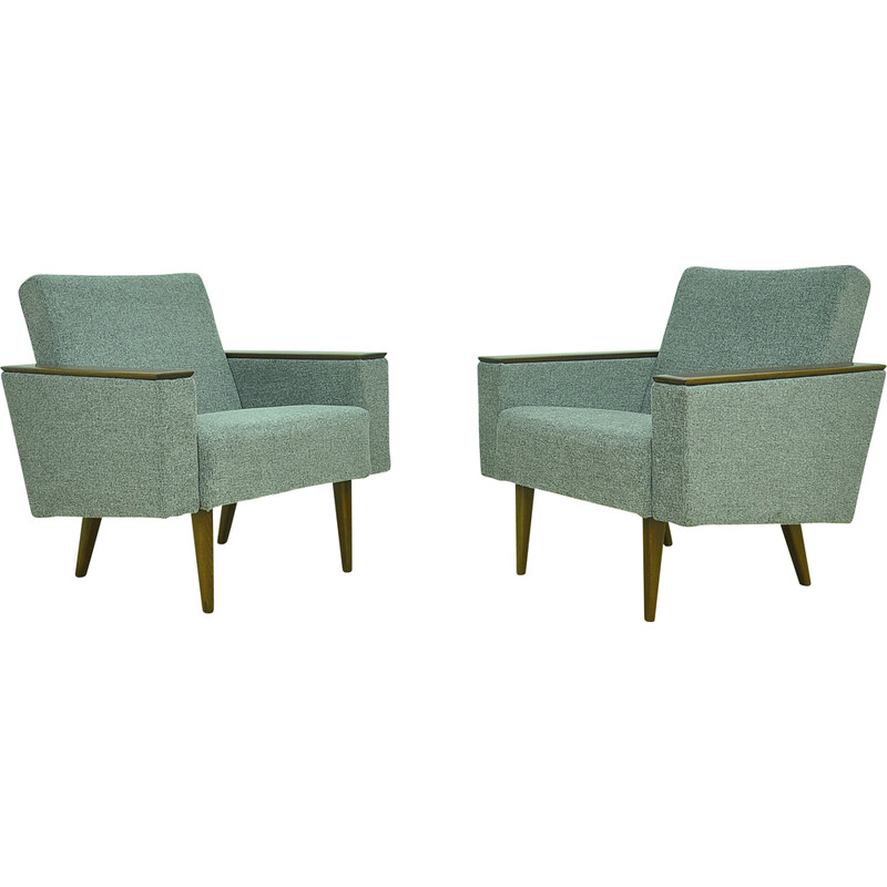 Pair of chenille vintage armchairs, 1960s