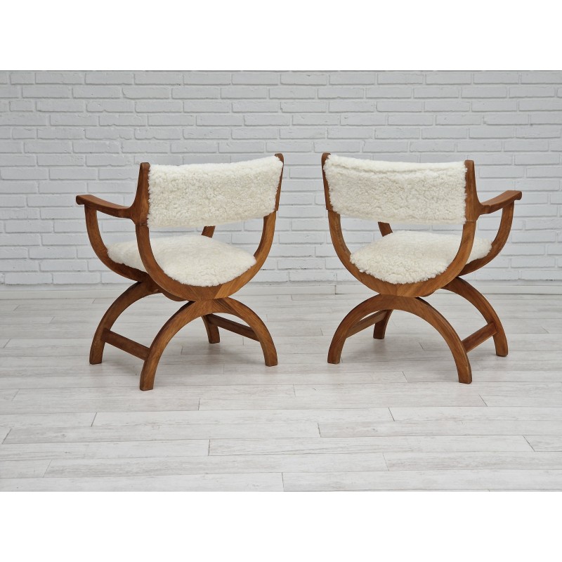 Paar vintage fauteuils model "Kurul" van Henning Kjærnulf, Denemarken 1960