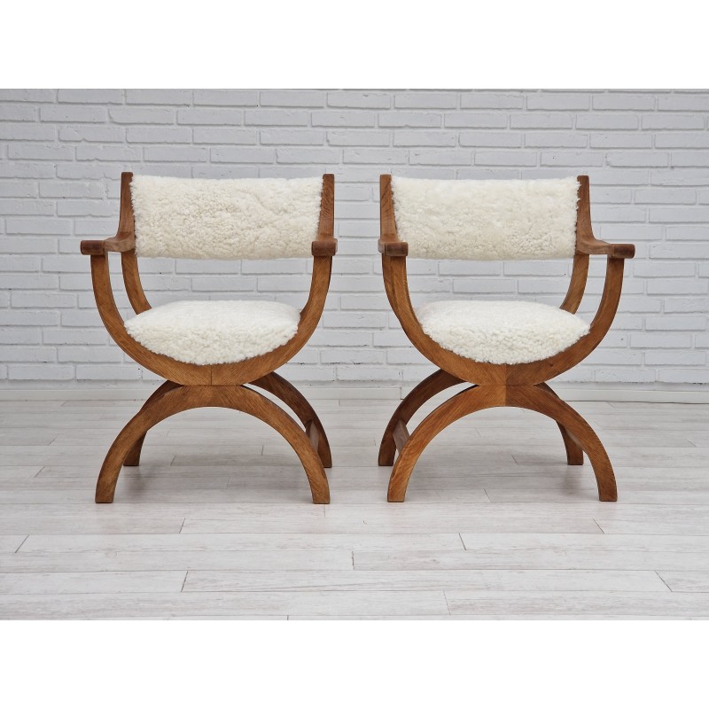 Pair of vintage armchairs model "Kurul" by Henning Kjærnulf, Denmark 1960