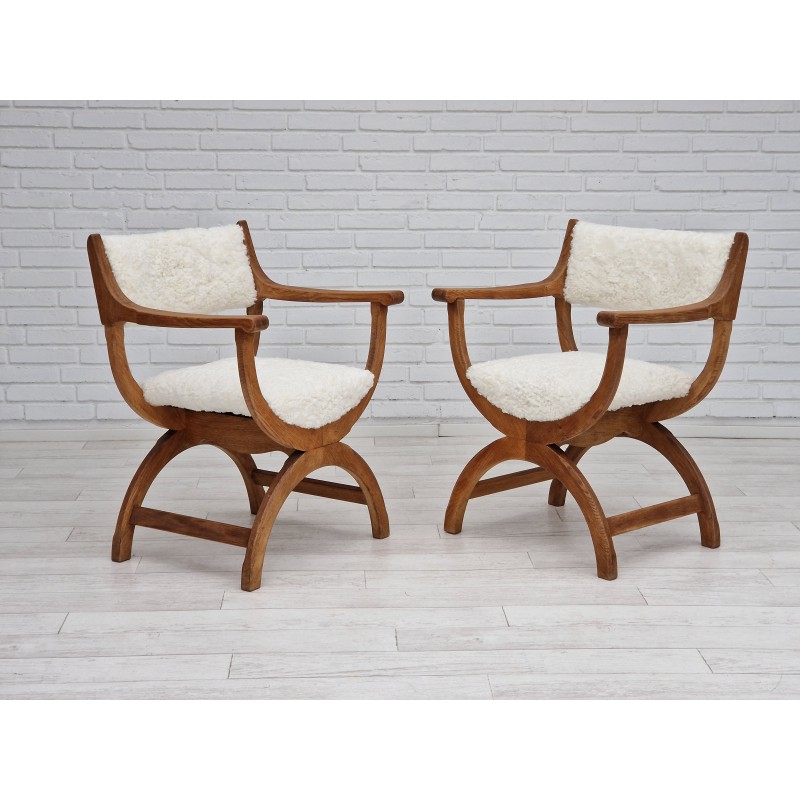 Pair of vintage armchairs model "Kurul" by Henning Kjærnulf, Denmark 1960