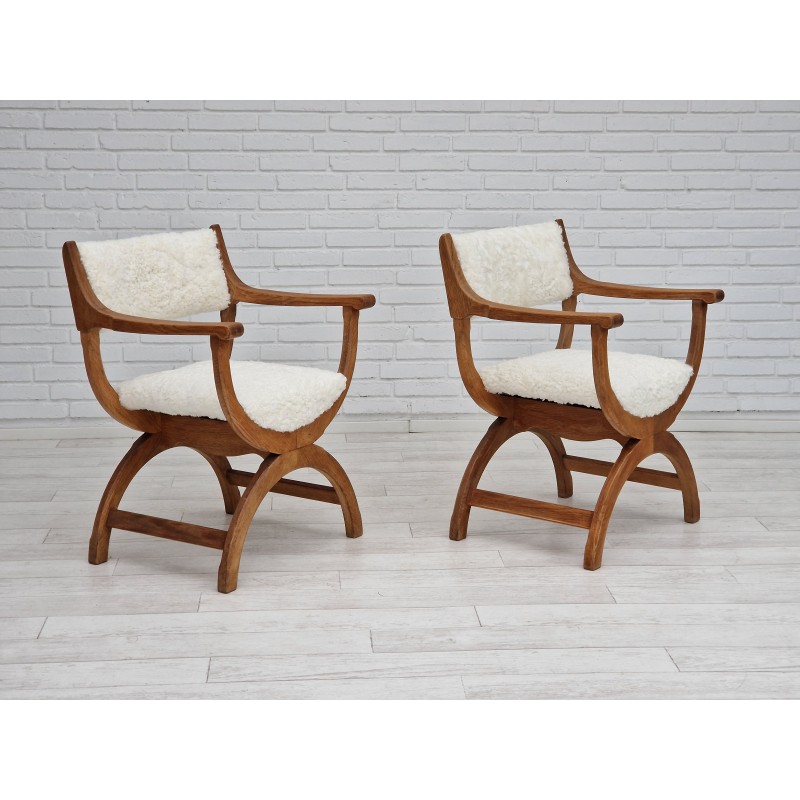 Paire de fauteuils vintage modèle "Kurul" par Henning Kjærnulf, Danemark 1960