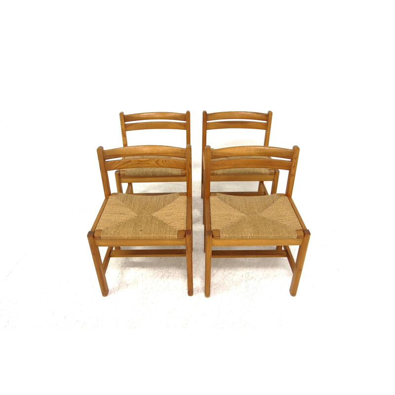 Conjunto de 4 cadeiras de carvalho vintage "Asserbo" de Børge Mogensen para Karl Andersson e Söner, Suécia 1960