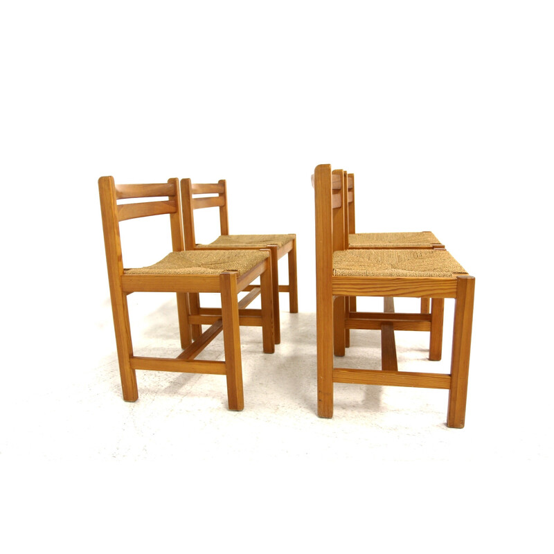 Set of 4 vintage oakwood chairs "Asserbo" by Børge Mogensen for Karl Andersson and Söner, Sweden 1960