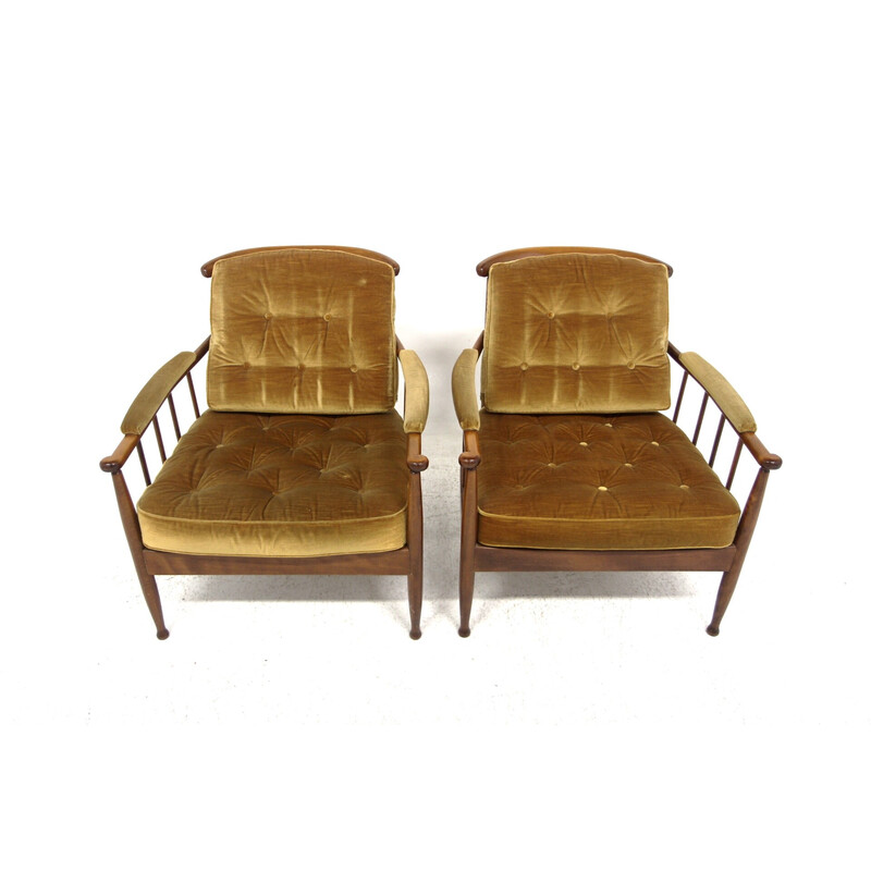 Pair of vintage "Skrindan" armchairs by Kerstin Hörlin Holmqvist for Ope, Sweden 1970