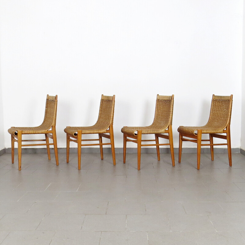 Vintage rattan chair by Jan Kalous for Krásná Jizba