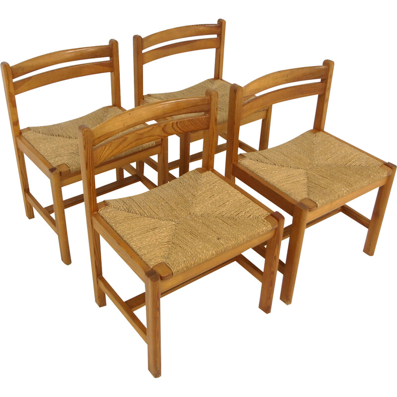Set of 4 vintage oakwood chairs "Asserbo" by Børge Mogensen for Karl Andersson and Söner, Sweden 1960