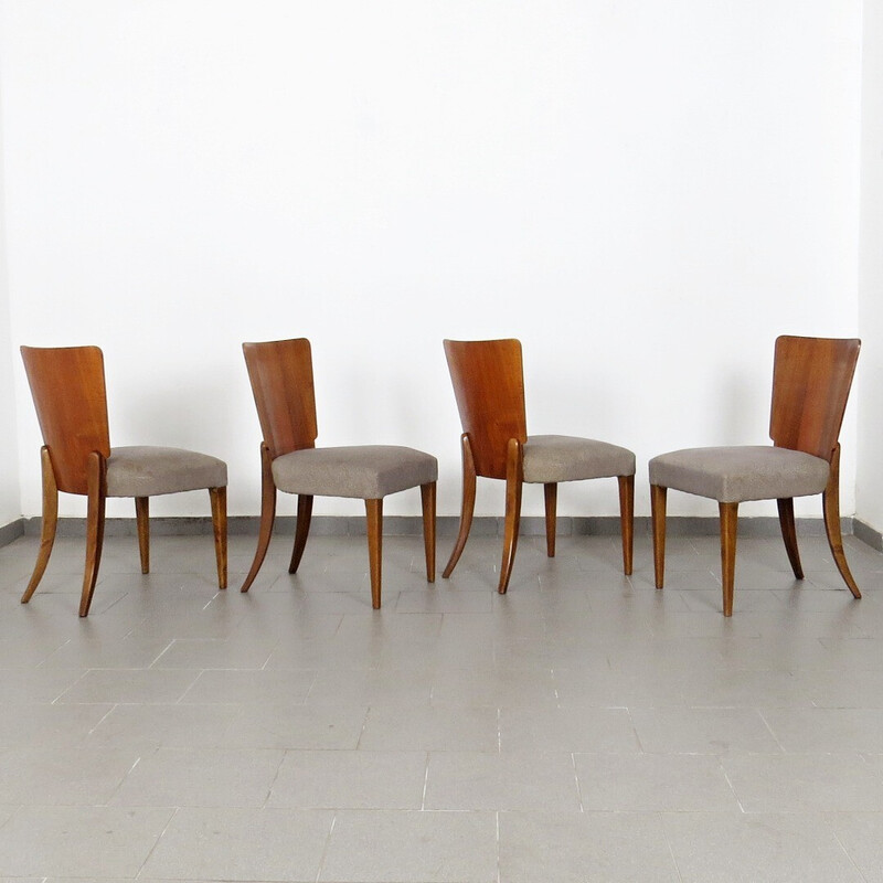 Set of 4 vintage chairs by Jindřich Halabala for Up Závody