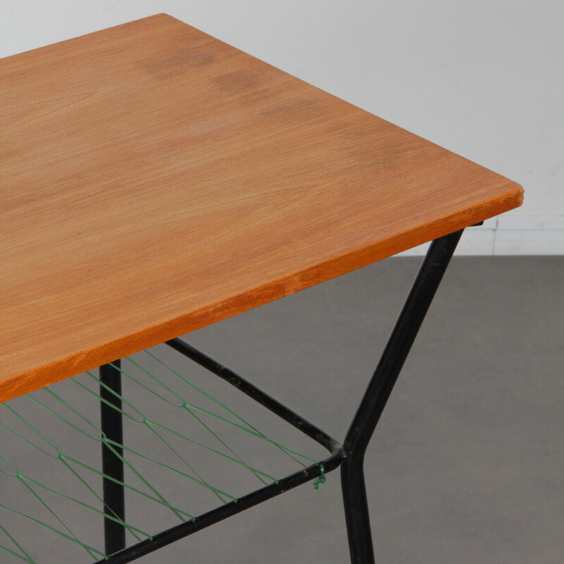 Table vintage en métal et bois, 1960