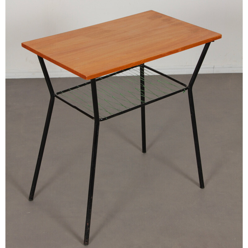 Vintage metal and wood table, 1960