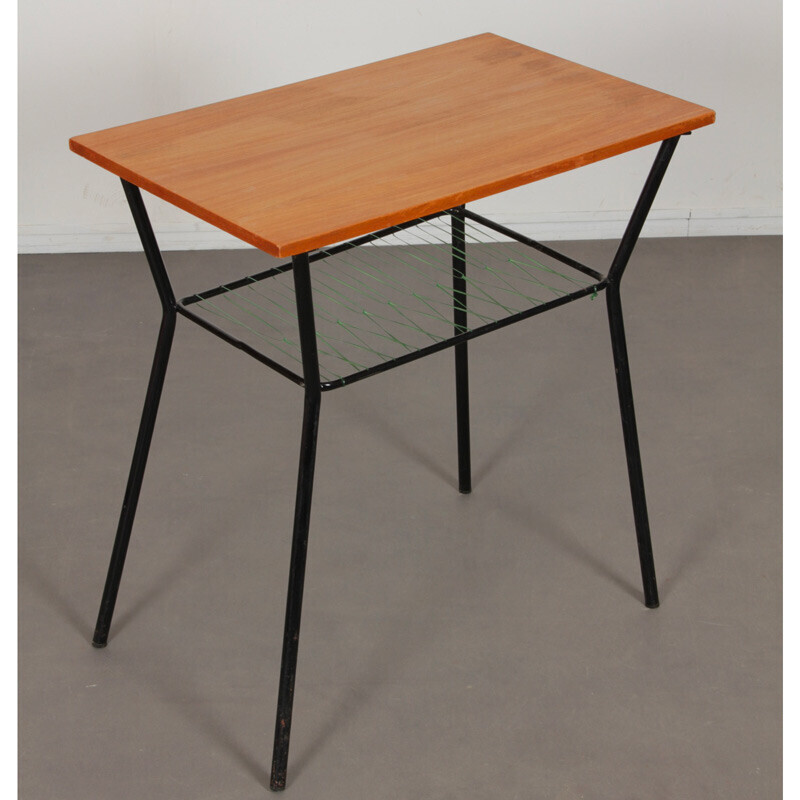 Vintage tafel van metaal en hout, 1960