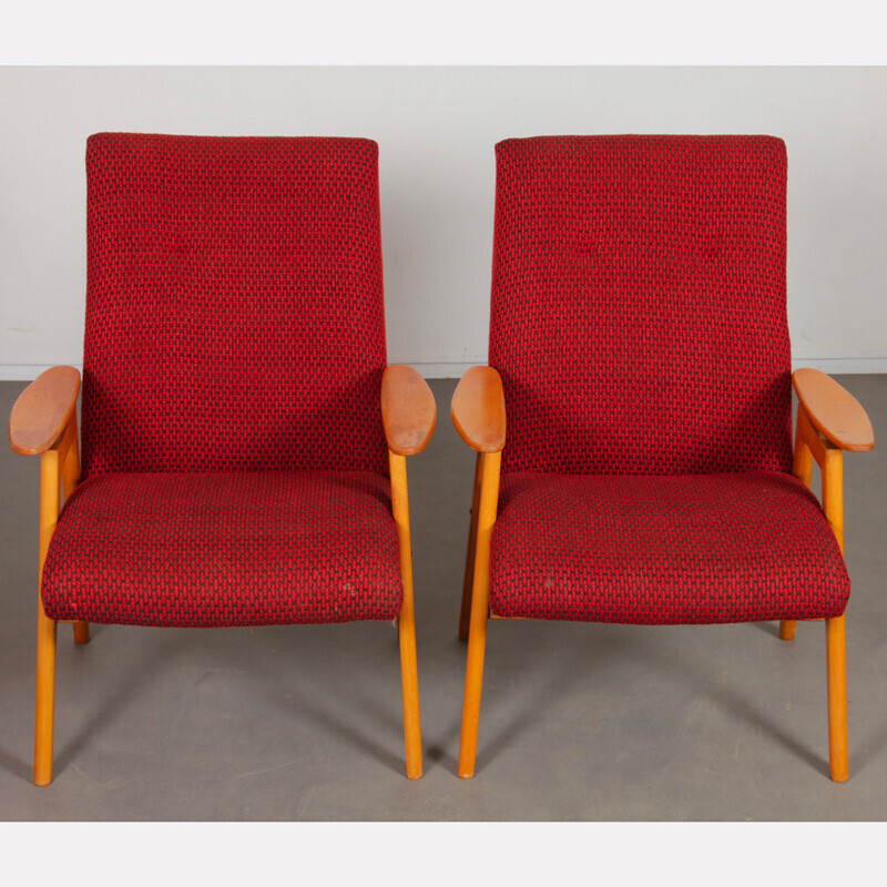 Paar vintage fauteuils van Jaroslav Smidek voor Ton, Tsjechië 1960