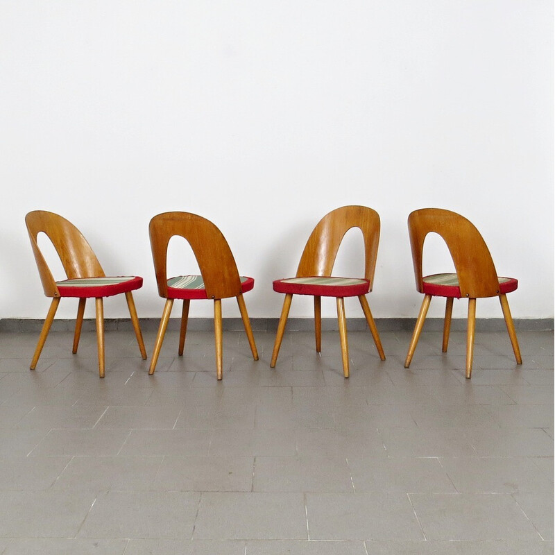 Set of 4 vintage chairs by Antonín Šuman for Tatra Nábytok
