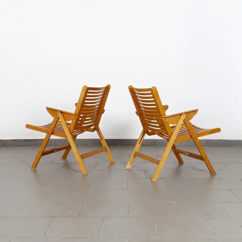 Pair of vintage folding armchairs by Niko Kralj