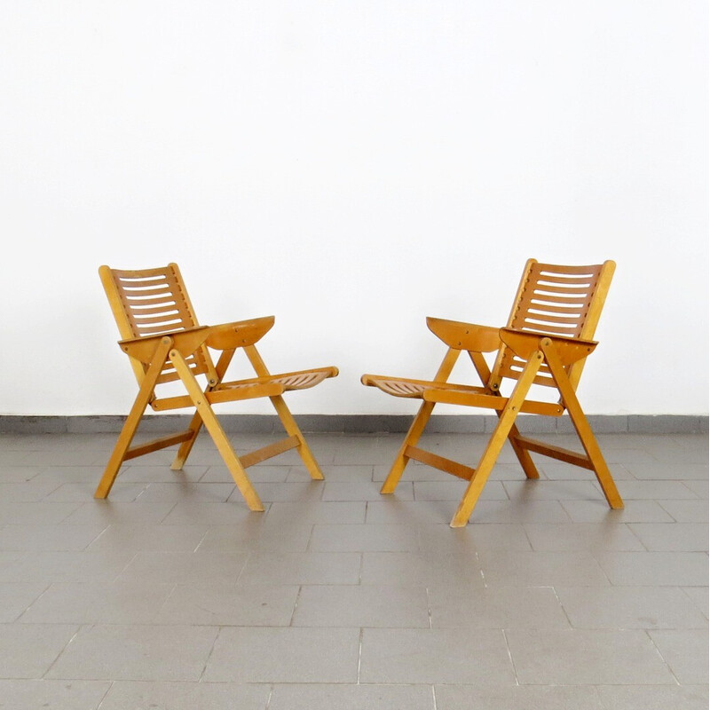 Pair of vintage folding armchairs by Niko Kralj